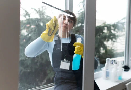 Nettoyage de vitres intérieures et extérieures à la Couronne